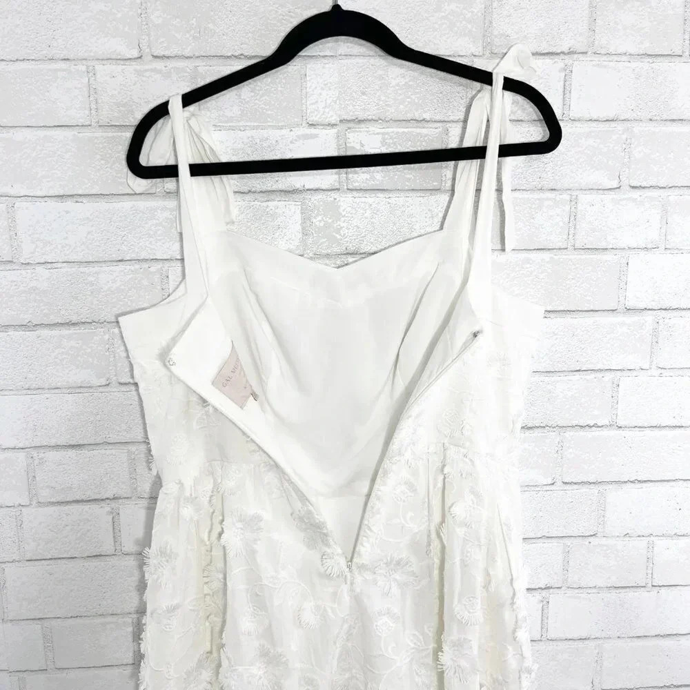 Gal Meets Glam for Anthropologie White Boho Trudy Embroidered Dress Size 10 - Picture 9 of 13